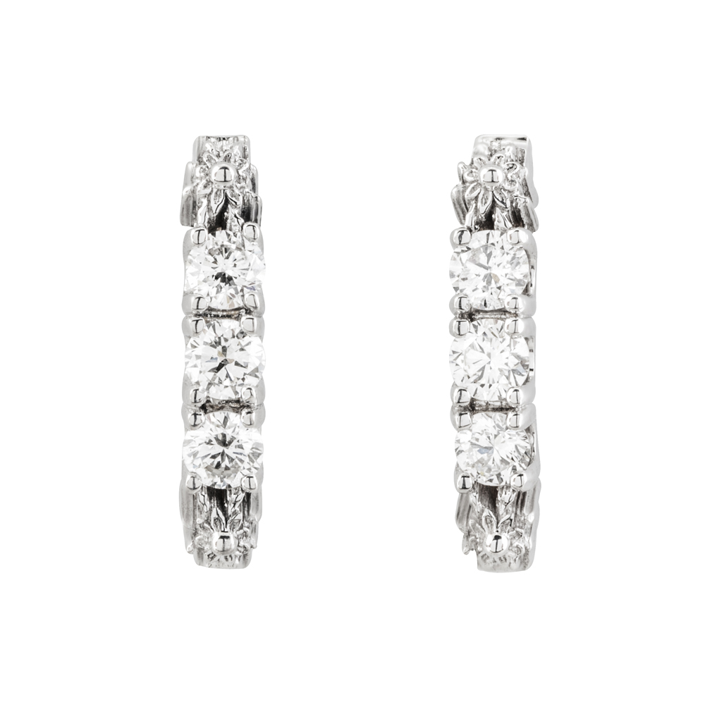 Pendientes Oro Blanco Con Brillantes - EGUZKIBODA